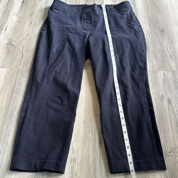 Spanx Pants Women’s Size Medium Navy Crop Slim Fit Classic Polished Stretch - Picture 7 of 8